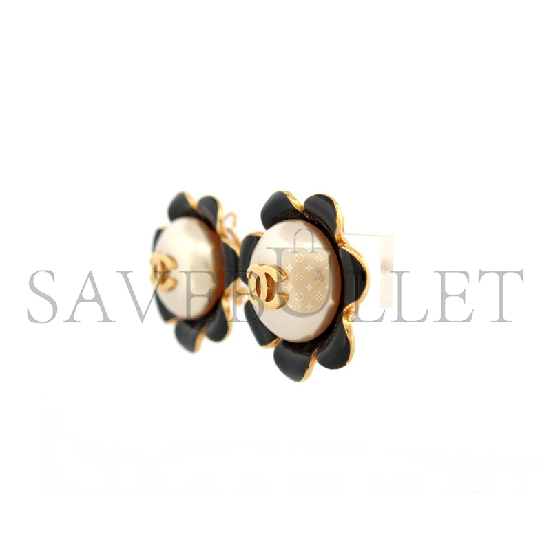 Ch**el camellia pearl earrings